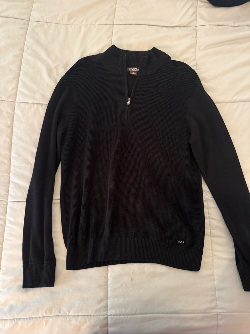 Michael Kors Men’s Black Zip Mock Collar Sweater